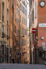 Beautiful narrow street in Genoa, Italy