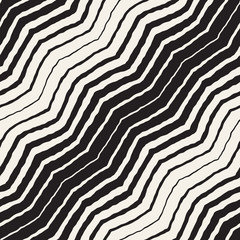 Seamless Wavy Hand Drawn Stripes Pattern. Repeating Vector Texture.