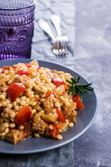 Small pasta with vegetables