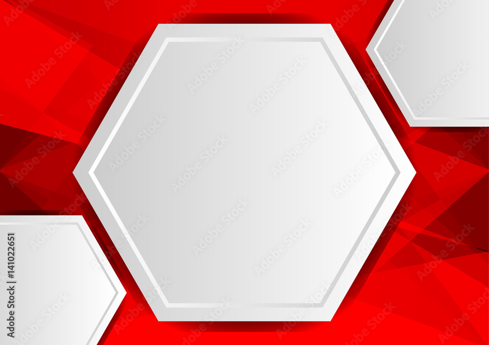 Poster red abstract poly background with copy space