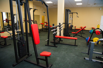 Obraz premium Gym interior with equipment