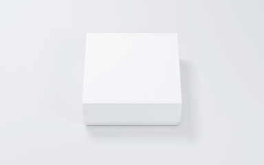 Square White Box Mockup on light background. 3d rendering