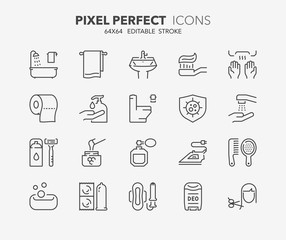 hygiene thin line icons