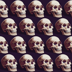 Seamless Halloween Pattern with Skulls. Pattern for your design projects: banners, business cards, posters, textiles