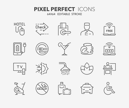 hotel thin line icons 2