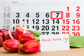 world health day on the calendar