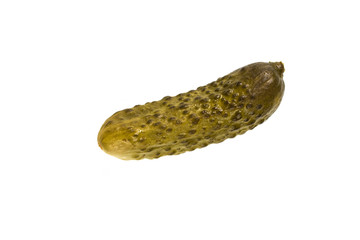 Pickled cucumbers on a white background