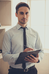 Handsome young psychologist