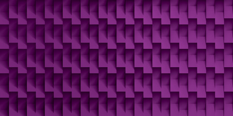 Volume realistic vector texture, purple cubes, steps geometric pattern, design wallpaper