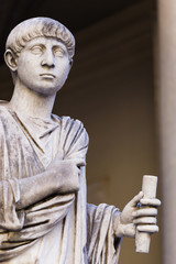 Sculpture in Vatican (fragment), Rome, Italy.