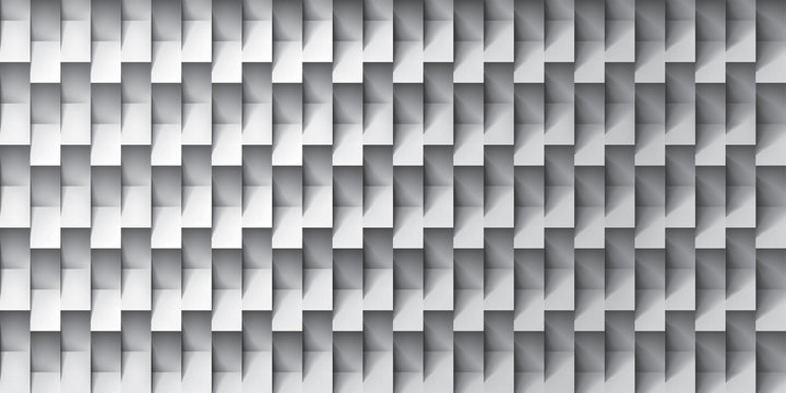 Volume realistic vector texture, gray cubes, steps geometric pattern, design wallpaper