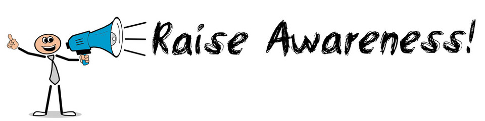 Fototapeta premium Raise Awareness! / Mann mit Megafon