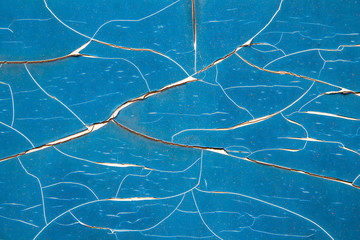Abstract cracked of old color coat on steel plate background high resolution,texture
