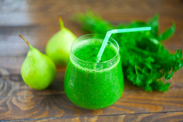 healthy green smoothies from parsley and fruit