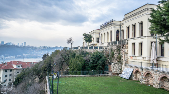Istanbul, Turkey - March 2, 2017: Adile Sultan palace in Kandilli, Istanbul. Adile Sultan Palace is the former royal residence of Ottoman princess Adile Sultan