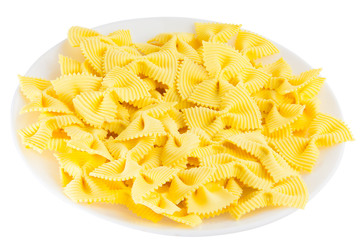 appetizing colored farfalle pasta with vegetables