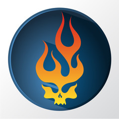 Red and yellow gradient flaming skull