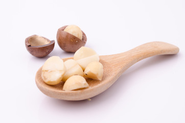 macadamia nuts in a spoon