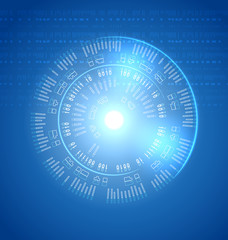 Round panel future interface, techno background