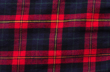 Closed up Texture of tablecloth, gingham pattern in red, white and navy blue, checked pattern