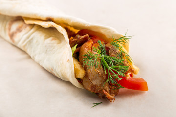 Shawarma, shaverma, snack, fast food, hot dog, street food, meat, flat cake,