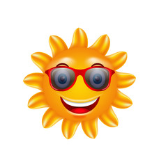 Funny Face of Summer Sun with Sunglasses