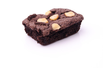 chocolate brownies on wooden