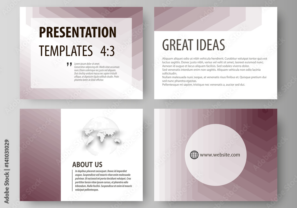 Poster set of business templates for presentation slides. easy editable vector layouts in flat design. simp
