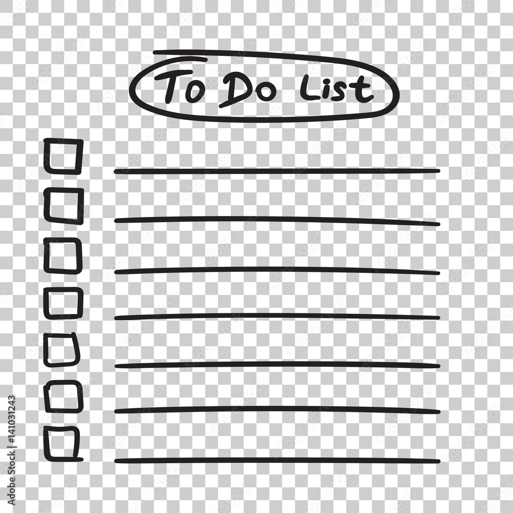 Poster to do list icon with hand drawn text. checklist, task list vector illustration in flat style on isol