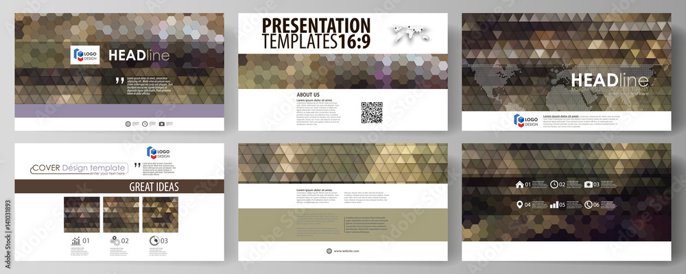 Poster business templates in hd format for presentation slides. easy editable vector layouts in flat design