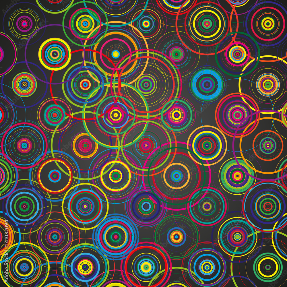 Poster bright color abstract background in minimalist style made from colorful circles. business concept fo