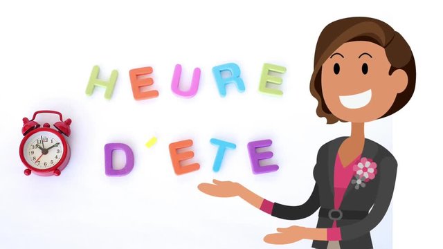 heure &eacute;t&eacute; femme contente
