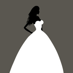 Beautiful bride in wedding dress