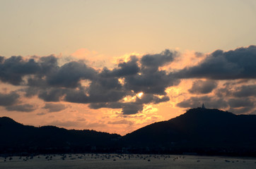 sunset over the sea nad cloud