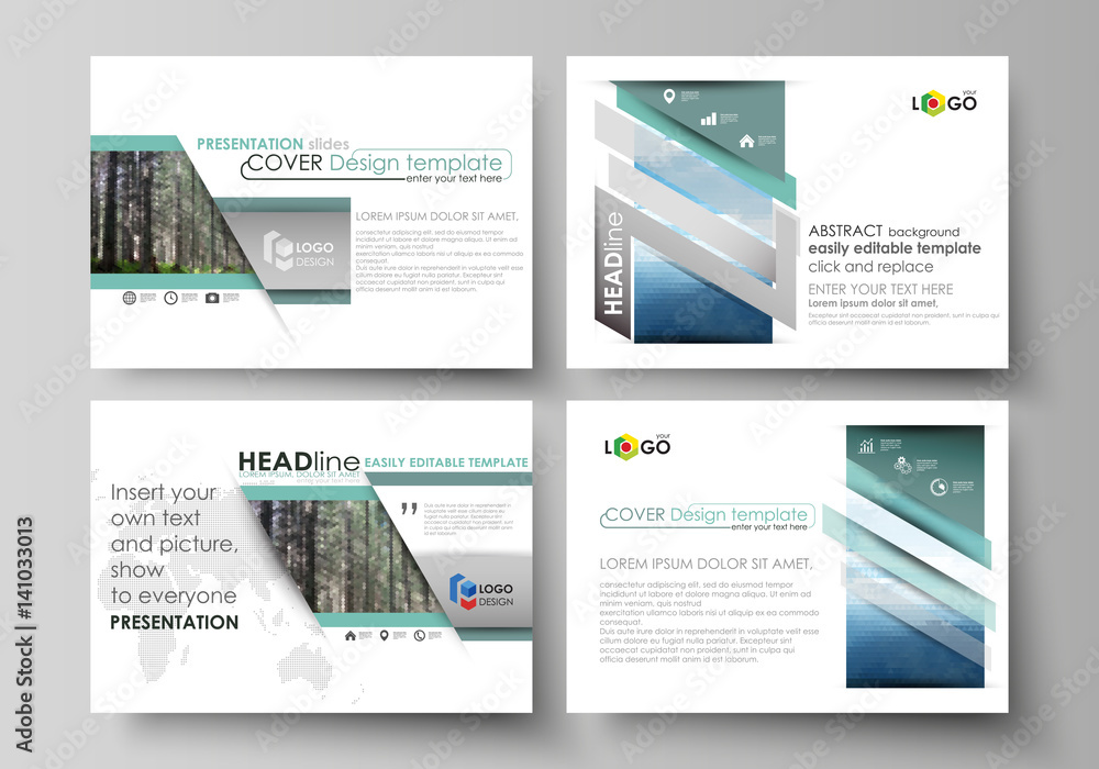 Aufkleber presentation slide templates. easy editable abstract vector layouts in flat design. colorful backgro