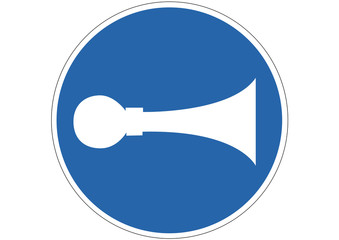 Schild Bitte Hupe benutzen 