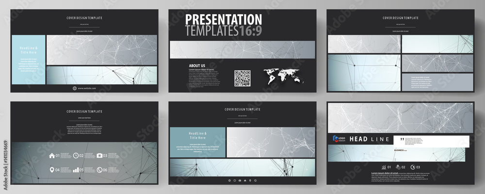Sticker business templates in hd format for presentation slides. abstract vector layouts in flat design. che