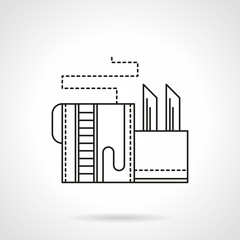 Chemical waste processing flat line vector icon