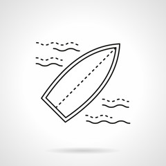 Surfing flat line vector icon