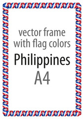 Frame and border of ribbon with the colors of the Philippines flag