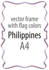Frame and border of ribbon with the colors of the Philippines flag