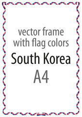 Frame and border of ribbon with the colors of the South Korea flag