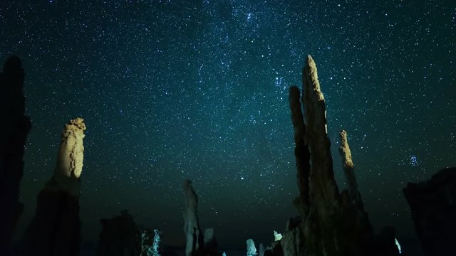Mono Lake Milky Way Perseid Meteor Shower 01 Time Lapse Tufa Towers