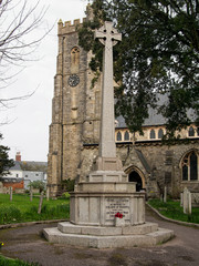 Fototapeta na wymiar Sidmouth church with war memorial, Devon, England.