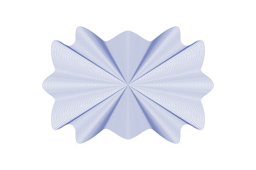 Guilloche decorative rosette element. Digital watermark. It can be used as a protective layer for certificate, voucher, banknote, money design, currency, note, check, ticket, reward etc