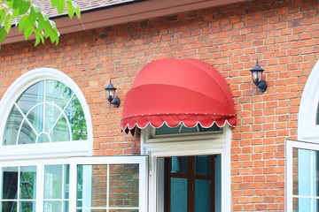 Red awning