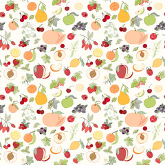 The seamless fruit pattern