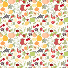 The seamless fruit pattern