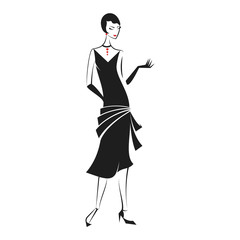 Woman in a dress of the 20's