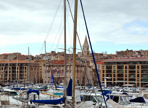 Boote Im Hafen Von Marseille